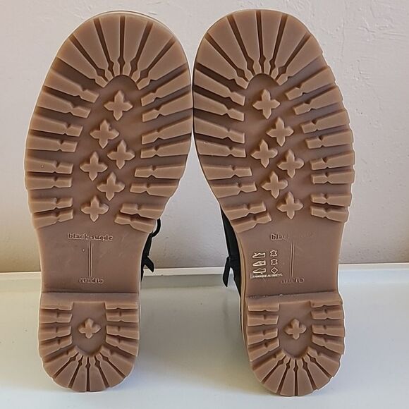 Black Suede Studio DREA PLATFORM BOOT LEATHER Color Black & Honey Size 10.5 - Picture 8 of 14